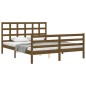 vidaXL Giroletto con Testiera Miele 5FT King Size in Legno Massello vidaXL Giroletto con Testiera Miele 5FT King Size in Legno Massello
