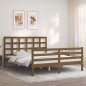 vidaXL Giroletto con Testiera Miele 5FT King Size in Legno Massello vidaXL Giroletto con Testiera Miele 5FT King Size in Legno Massello