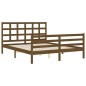 vidaXL Giroletto con Testiera Miele 5FT King Size in Legno Massello vidaXL Giroletto con Testiera Miele 5FT King Size in Legno Massello