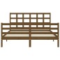 vidaXL Giroletto con Testiera Miele 5FT King Size in Legno Massello vidaXL Giroletto con Testiera Miele 5FT King Size in Legno Massello