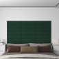 Pannelli Murali 12 pz Verde Scuro 60x15 cm Tessuto 1,08 m² Pannelli Murali 12 pz Verde Scuro 60x15 cm Tessuto 1,08 m²