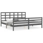 vidaXL Giroletto con Testiera Grigio 6FT Super King in Legno Massello