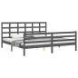 vidaXL Giroletto con Testiera Grigio 6FT Super King in Legno Massello