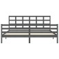 vidaXL Giroletto con Testiera Grigio 6FT Super King in Legno Massello