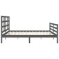 vidaXL Giroletto con Testiera Grigio 6FT Super King in Legno Massello