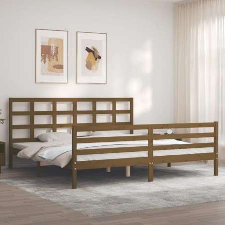 vidaXL Giroletto con Testiera Miele 6FT Super King in Legno Massello