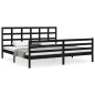vidaXL Giroletto con Testiera Nero 6FT Super King in Legno Massello vidaXL Giroletto con Testiera Nero 6FT Super King in Legno Massello