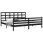 vidaXL Giroletto con Testiera Nero 6FT Super King in Legno Massello vidaXL Giroletto con Testiera Nero 6FT Super King in Legno Massello