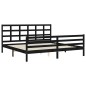 vidaXL Giroletto con Testiera Nero 6FT Super King in Legno Massello vidaXL Giroletto con Testiera Nero 6FT Super King in Legno Massello