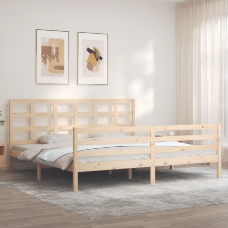 vidaXL Giroletto con Testiera 200x200 cm in Legno Massello