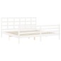 vidaXL Giroletto con Testiera Bianco 200x200 cm in Legno Massello vidaXL Giroletto con Testiera Bianco 200x200 cm in Legno Massello