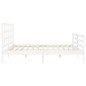 vidaXL Giroletto con Testiera Bianco 200x200 cm in Legno Massello vidaXL Giroletto con Testiera Bianco 200x200 cm in Legno Massello