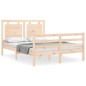 vidaXL Giroletto con Testiera 4FT Small Double in Legno Massello vidaXL Giroletto con Testiera 4FT Small Double in Legno Massello