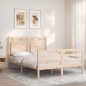 vidaXL Giroletto con Testiera 4FT Small Double in Legno Massello vidaXL Giroletto con Testiera 4FT Small Double in Legno Massello
