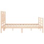 vidaXL Giroletto con Testiera 4FT Small Double in Legno Massello vidaXL Giroletto con Testiera 4FT Small Double in Legno Massello