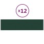 Pannelli Murali 12 pz Verde Scuro 60x15 cm Tessuto 1,08 m² Pannelli Murali 12 pz Verde Scuro 60x15 cm Tessuto 1,08 m²