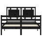 vidaXL Giroletto con Testiera Nero 4FT Small Double in Legno Massello
