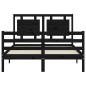 vidaXL Giroletto con Testiera Nero 140x190 cm in Legno Massello vidaXL Giroletto con Testiera Nero 140x190 cm in Legno Massello