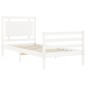vidaXL Giroletto con Testiera Bianco 90x200 cm in Legno Massello vidaXL Giroletto con Testiera Bianco 90x200 cm in Legno Massello