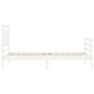 vidaXL Giroletto con Testiera Bianco 90x200 cm in Legno Massello vidaXL Giroletto con Testiera Bianco 90x200 cm in Legno Massello
