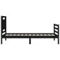 vidaXL Giroletto con Testiera Nero 90x200 cm in Legno Massello vidaXL Giroletto con Testiera Nero 90x200 cm in Legno Massello