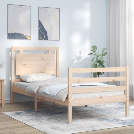vidaXL Giroletto con Testiera 100x200 cm in Legno Massello
