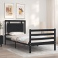 vidaXL Giroletto con Testiera Nero 100x200 cm in Legno Massello