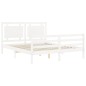 vidaXL Giroletto con Testiera Bianco King Size in Legno Massello vidaXL Giroletto con Testiera Bianco King Size in Legno Massello