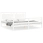 vidaXL Giroletto con Testiera Bianco 6FT Super King in Legno Massello vidaXL Giroletto con Testiera Bianco 6FT Super King in Legno Massello