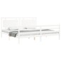 vidaXL Giroletto con Testiera Bianco 6FT Super King in Legno Massello vidaXL Giroletto con Testiera Bianco 6FT Super King in Legno Massello