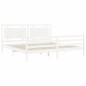 vidaXL Giroletto con Testiera Bianco 6FT Super King in Legno Massello vidaXL Giroletto con Testiera Bianco 6FT Super King in Legno Massello