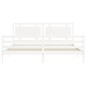 vidaXL Giroletto con Testiera Bianco 6FT Super King in Legno Massello vidaXL Giroletto con Testiera Bianco 6FT Super King in Legno Massello