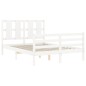 vidaXL Giroletto con Testiera Bianco 140x190 cm in Legno Massello vidaXL Giroletto con Testiera Bianco 140x190 cm in Legno Massello
