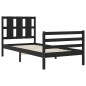 vidaXL Giroletto con Testiera Nero 90x200 cm in Legno Massello