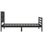 vidaXL Giroletto con Testiera Nero 90x200 cm in Legno Massello