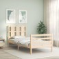 vidaXL Giroletto con Testiera 100x200 cm in Legno Massello vidaXL Giroletto con Testiera 100x200 cm in Legno Massello