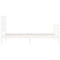 vidaXL Giroletto con Testiera Bianco 100x200 cm in Legno Massello vidaXL Giroletto con Testiera Bianco 100x200 cm in Legno Massello