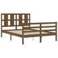 vidaXL Giroletto con Testiera Miele 140x200 cm in Legno Massello vidaXL Giroletto con Testiera Miele 140x200 cm in Legno Massello
