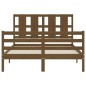 vidaXL Giroletto con Testiera Miele 140x200 cm in Legno Massello vidaXL Giroletto con Testiera Miele 140x200 cm in Legno Massello