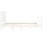 vidaXL Giroletto con Testiera Bianco 5FT King Size in Legno Massello vidaXL Giroletto con Testiera Bianco 5FT King Size in Legno Massello