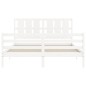 vidaXL Giroletto con Testiera Bianco 5FT King Size in Legno Massello vidaXL Giroletto con Testiera Bianco 5FT King Size in Legno Massello
