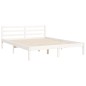 vidaXL Giroletto con Testiera Bianco 5FT King Size in Legno Massello vidaXL Giroletto con Testiera Bianco 5FT King Size in Legno Massello