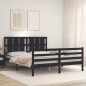 vidaXL Giroletto con Testiera Nero 5FT King Size in Legno Massello vidaXL Giroletto con Testiera Nero 5FT King Size in Legno Massello
