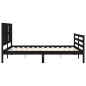 vidaXL Giroletto con Testiera Nero 5FT King Size in Legno Massello vidaXL Giroletto con Testiera Nero 5FT King Size in Legno Massello