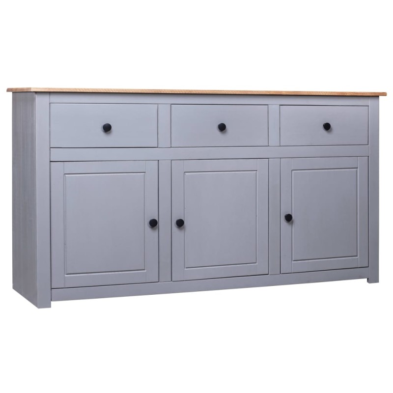 Credenza Grigia 135x40x80 cm in Legno Massello di Pino Panama Credenza Grigia 135x40x80 cm in Legno Massello di Pino Panama