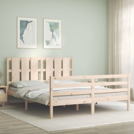 vidaXL Giroletto con Testiera 160x200 cm in Legno Massello