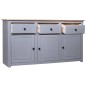 Credenza Grigia 135x40x80 cm in Legno Massello di Pino Panama Credenza Grigia 135x40x80 cm in Legno Massello di Pino Panama