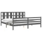 vidaXL Giroletto con Testiera Grigio 6FT Super King in Legno Massello vidaXL Giroletto con Testiera Grigio 6FT Super King in Legno Massello