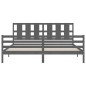 vidaXL Giroletto con Testiera Grigio 6FT Super King in Legno Massello vidaXL Giroletto con Testiera Grigio 6FT Super King in Legno Massello