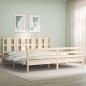 vidaXL Giroletto con Testiera 200x200 cm in Legno Massello